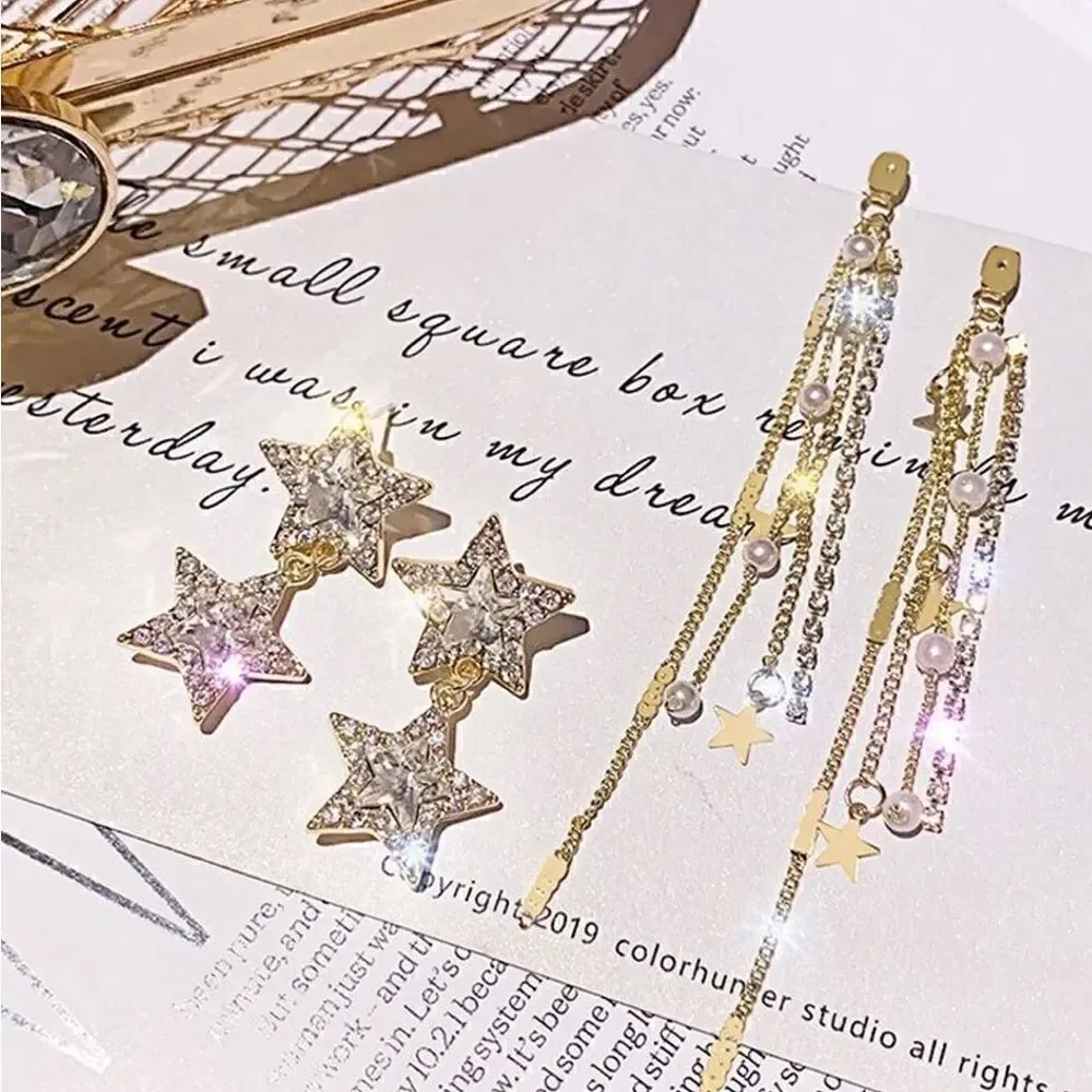 ✨ New stunning & unique sparkling celestial dangle earrings ✨